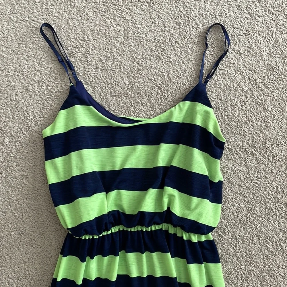 Blue and Neon Green Stripped, Pinkblush Maternity Dress, size small - Picture 3 of 3